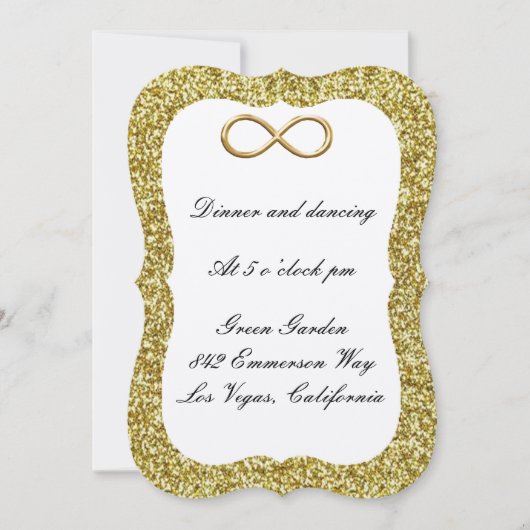 Gold Glitter Gold Infinity Reception Kaart (Voorkant)