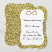 Gold Glitter Gold Infinity Reception Kaart (Voorkant / Achterkant)