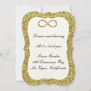 Gold Glitter Gold Infinity Reception Kaart