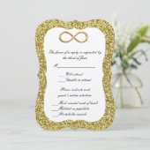 Gold Glitter Gold Infinity Response Kaart (Staand voorkant)