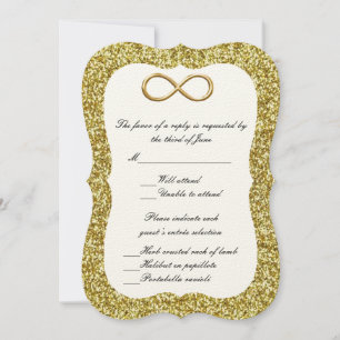 Gold Glitter Gold Infinity Response Kaart