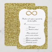 Gold Glitter Gold Infinity Response Kaart (Voorkant / Achterkant)