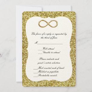 Gold Glitter Gold Infinity Response Kaart
