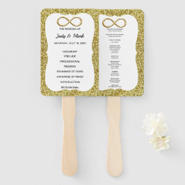 Gold Glitter Gold Infinity Trouwprogramma Fans Handwaaier
