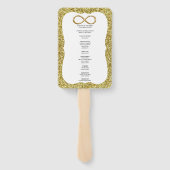 Gold Glitter Gold Infinity Trouwprogramma Fans Handwaaier (Achterkant)