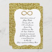 Gold Glitter Gold Infinity Vrijgezellenfeest Invit Kaart (Voorkant / Achterkant)
