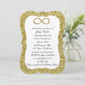 Gold Glitter Gold Infinity Vrijgezellenfeest Invit Kaart (Staand voorkant)