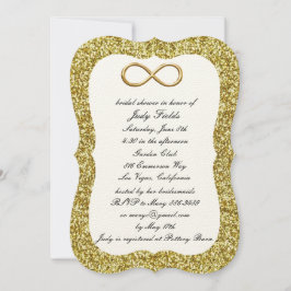 Gold Glitter Gold Infinity Vrijgezellenfeest Invit Kaart