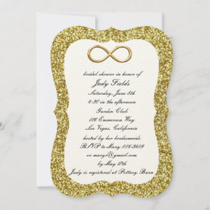 Gold Glitter Gold Infinity Vrijgezellenfeest Invit Kaart