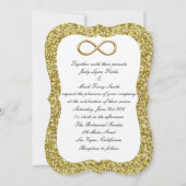 Gold Glitter Gold Infinity Wedding Invitation Kaart (Voorkant)
