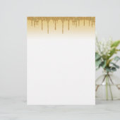 Gold Glitter Gold Ombre Letterhead Briefhoofd (Staand voorkant)