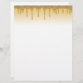 Gold Glitter Gold Ombre Letterhead Briefhoofd (Voorkant / Achterkant)