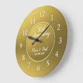  Gold Glitter Golden 50th Wedding Jubileum Grote Klok (Hoek)