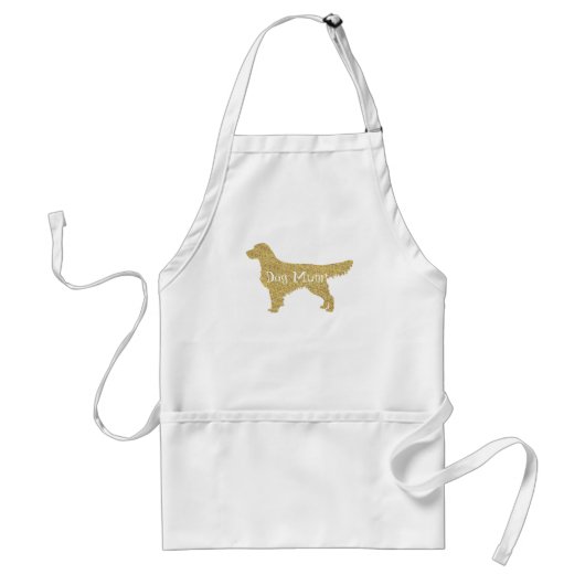 Gold Glitter Golden Retriever | Dog Mum Standaard Schort (Voorkant)