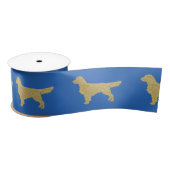 Gold Glitter Golden Retriever grijs Satijnen Lint (Spoel)