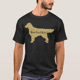 Gold Glitter Golden Retriever   Jouw tekst hier T-shirt