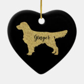 Gold Glitter Golden Retriever kerstversiering Keramisch Ornament (Achterkant)