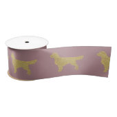 Gold Glitter Golden Retriever roze Satijnen Lint (Spoel)