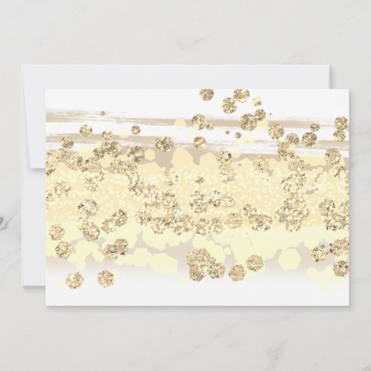 Gold Glitter Gown Quinceanera Uitnodiging (Achterkant)