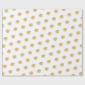 Gold Glitter Graduation Cap Patroon Wit Cadeaupapier (Vlak)