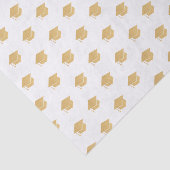 Gold Glitter Graduation Cap Patroon Wit Tissuepapier (Detail)