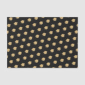 Gold Glitter Graduation Cap Patroon Zwart Tissuepapier (Voorkant)