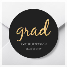 Gold Glitter Graduation Party Favor