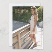 Gold Glitter Graduation Party Invitation Kaart (Achterkant)