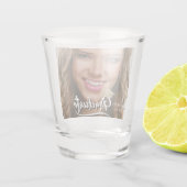 Gold Glitter Gradup Cap Foto Shot Glas (Achterkant)