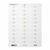 Gold Glitter Graduy Cap Diploma Return Address Etiket (Full Sheet)