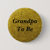 Gold Glitter Grandpa om Baby shower Button te zijn (Voorkant)