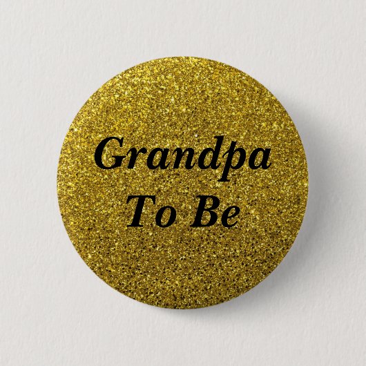 Gold Glitter Grandpa om Baby shower Button te zijn (Voorkant)