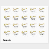 Gold Glitter Gratitude Typography Hart Sticker (Vel)