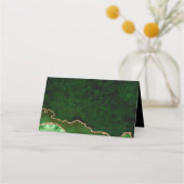 Gold Glitter Green Agate Wedding Place Card Plaatskaartje (Achterkant)