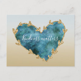 Gold Glitter Green Blauwgroen Aqua Blue Earth Hear Briefkaart