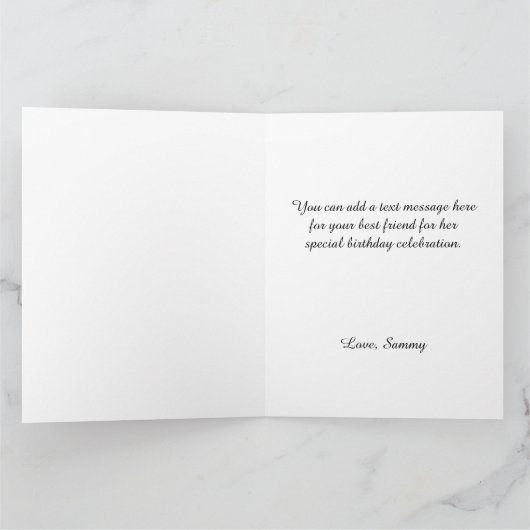 Gold Glitter Green Folie Big Happy Birthday Kaart (Binnen)