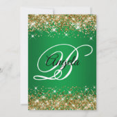Gold Glitter Green Ombre Monogram 21ste verjaardag Kaart (Achterkant)