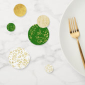 Gold Glitter Green Table Confetti (Groep)