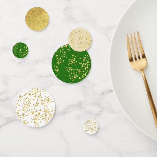 Gold Glitter Green Table Confetti (Groep)