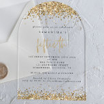 Gold Glitter grenst aan 50e verjaardagsfeest Acryl Uitnodigingen<br><div class="desc">Gold Glitter is onderdeel van het 50e verjaardagsfeest. Een sprankelend tintje voor uw 50e viering met dit faux glitter border design! Het woord Vijftigste is in een stijlvol set script,  en gemakkelijk personaliseren de rest van de woorden als nodig.</div>
