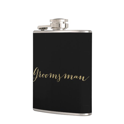 Gold Glitter Groomsman Flask Heupfles (Links)