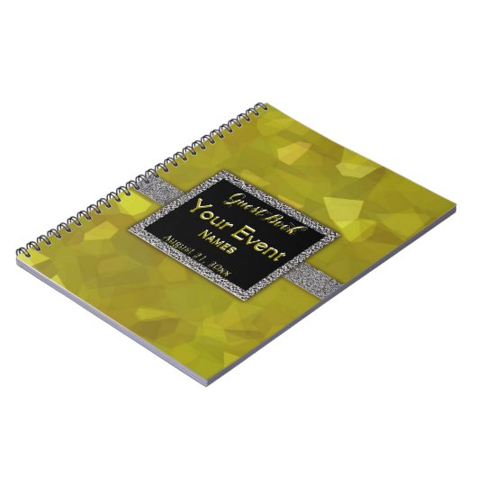 Gold Glitter Guest Book Notitieboek (Linkerzijde)