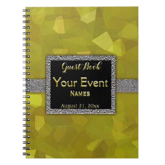 Gold Glitter Guest Book Notitieboek (Voorkant)