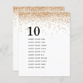 Gold Glitter Guest Names Table Number (Voorkant / Achterkant)