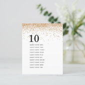Gold Glitter Guest Names Table Number (Staand voorkant)