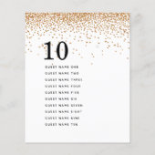 Gold Glitter Guest Names Table Number (Achterkant)