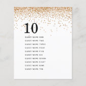 Gold Glitter Guest Names Table Number (Voorkant)