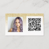 Gold glitter hair make-up foto logo qr visitekaartje (Achterkant)