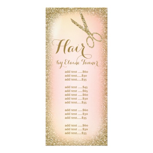 Gold Glitter Hair Salon Rack Kaart (Voorkant)