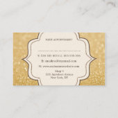 Gold Glitter Hair Stylist Appointards Afsprakenkaartje (Achterkant)